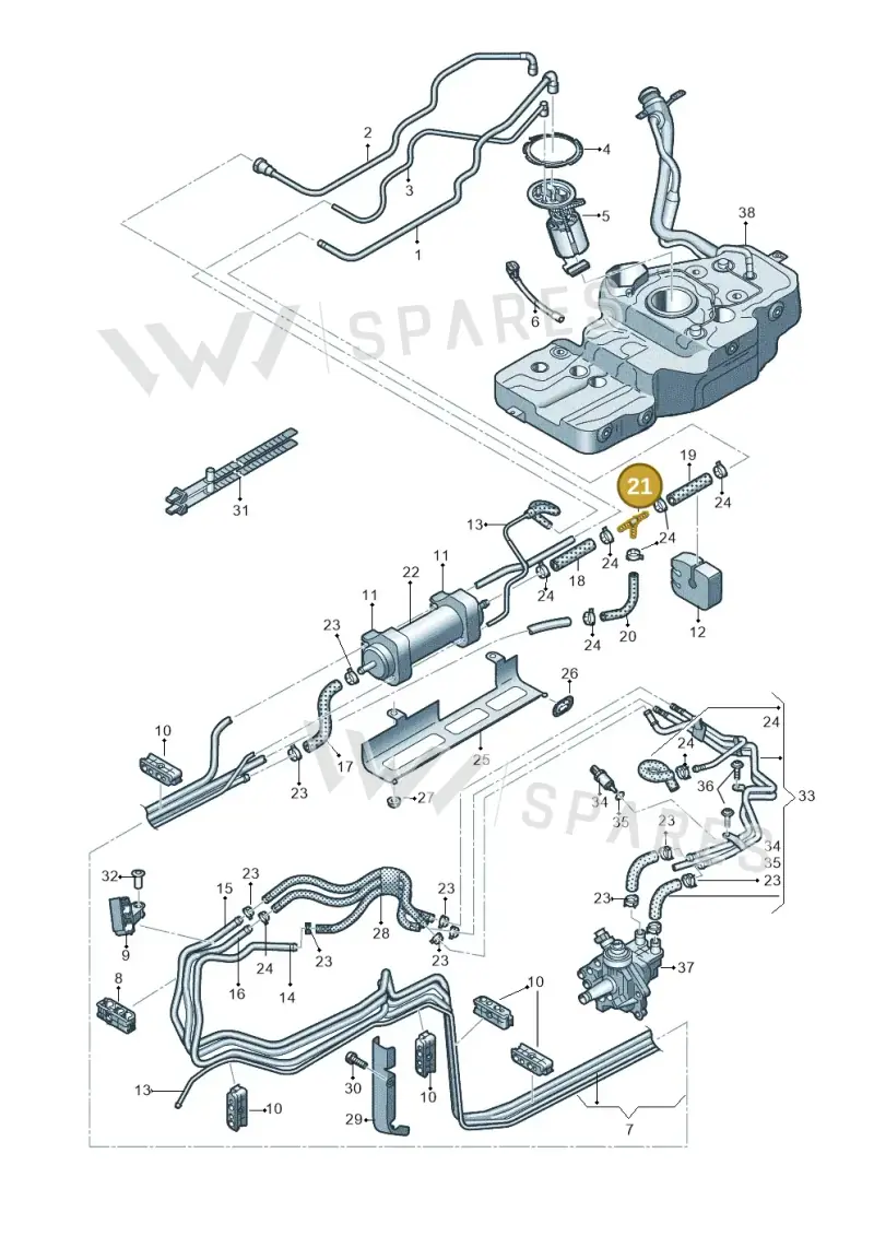 4H0201346 — Audi Q5 qu. 2.0 TDI (2012-2017) diagram 647201230, position 21