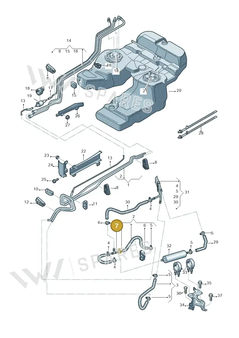 4H0201346 — Audi Q7 qu. 3.0 TDI (2009-2015) diagram 675201230, position 7