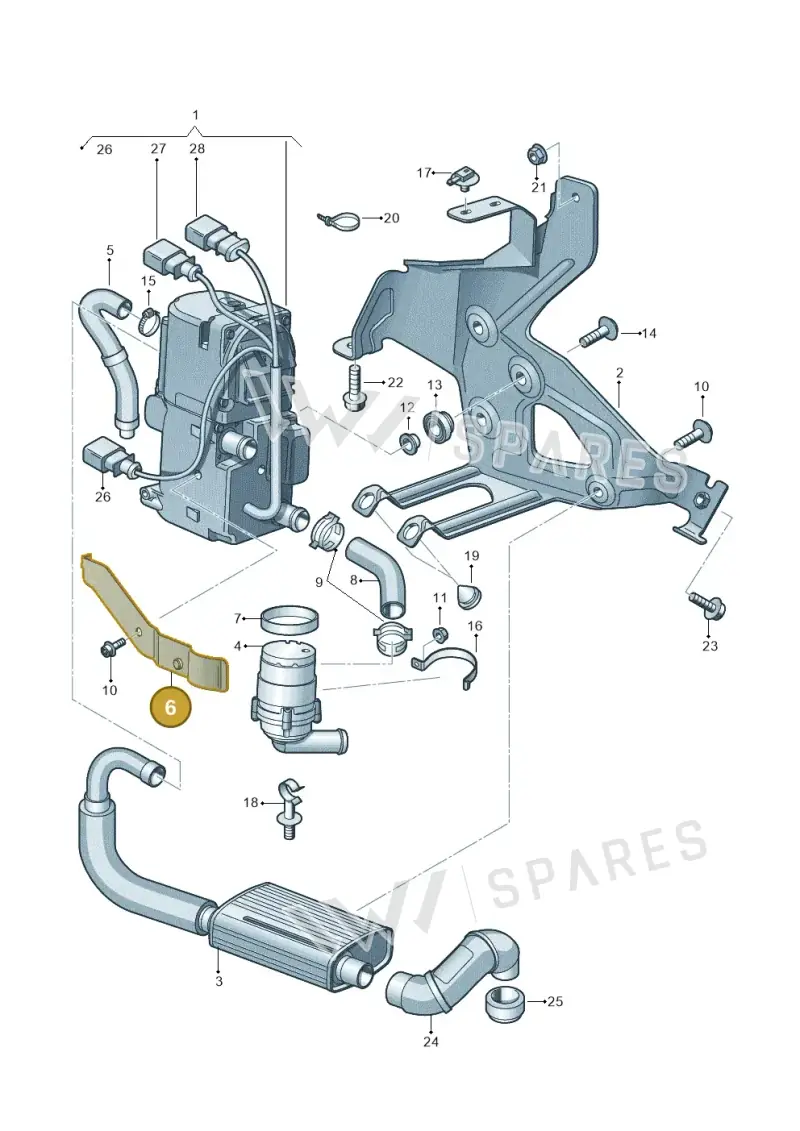 4H0265336A — Audi A8L qu. 3.0 TDI (2013-2018) diagram 696261000, position 6
