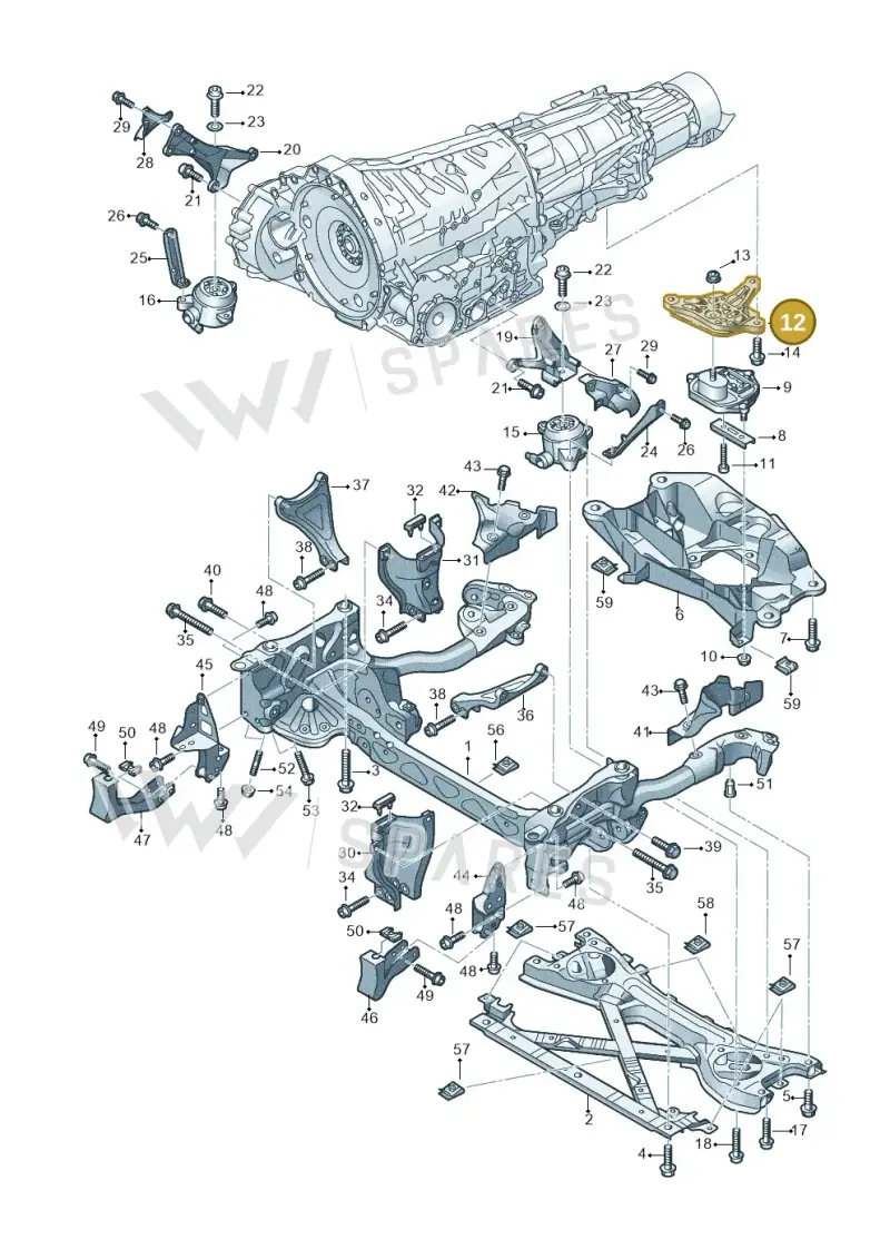 4H0399115G — Audi A8L qu. 3.0 TDI (2013-2018) diagram 696399750, position 12