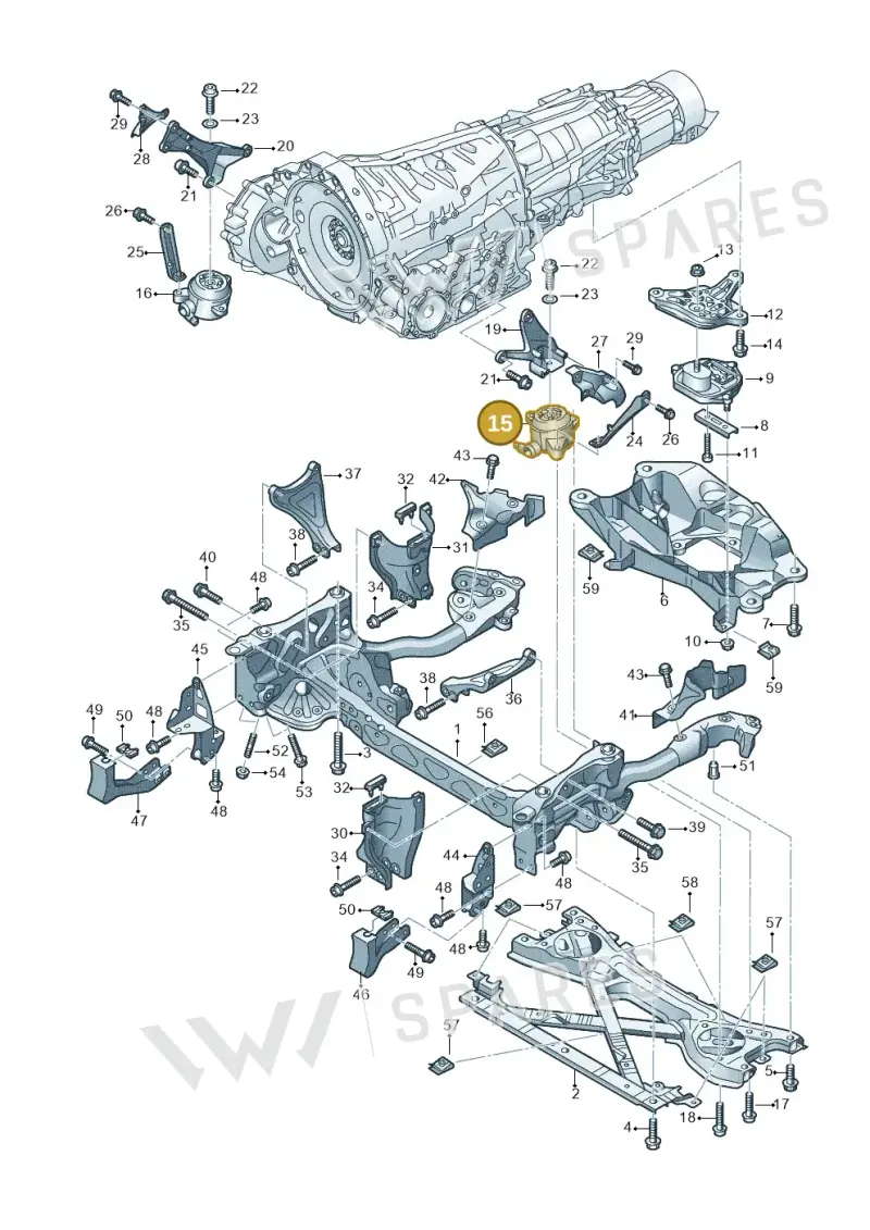 4H0399151AT — Audi A8 (2013-2018) diagram 696399750, position 15
