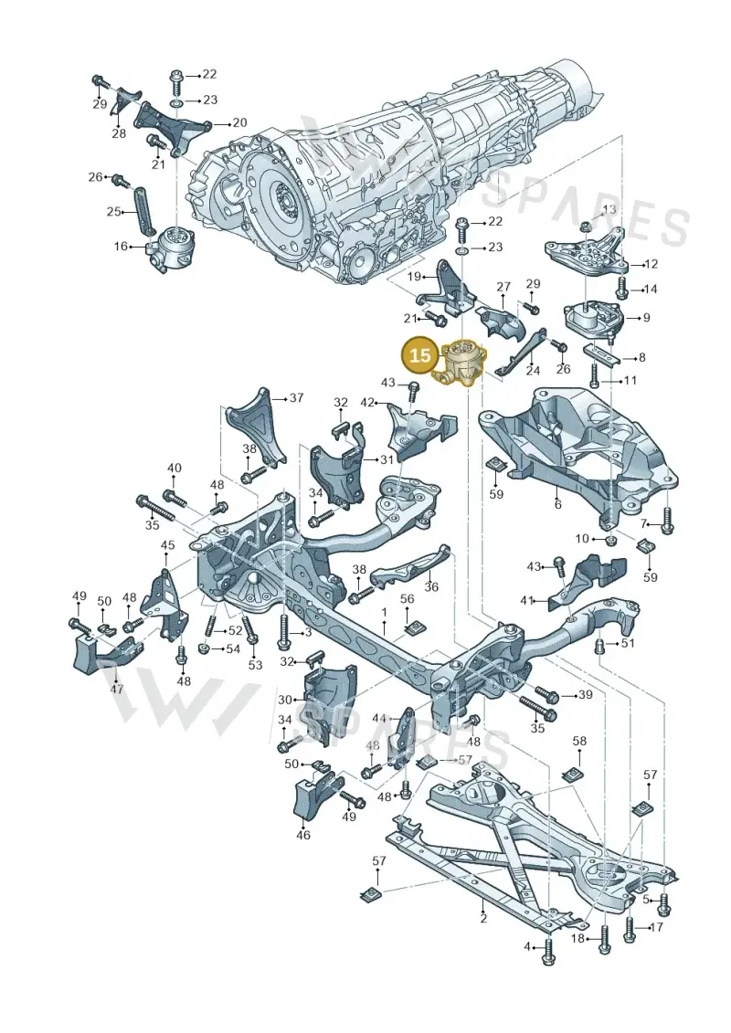 4H0399151BA — Audi A8 (2013-2018) diagram 696399750, position 15