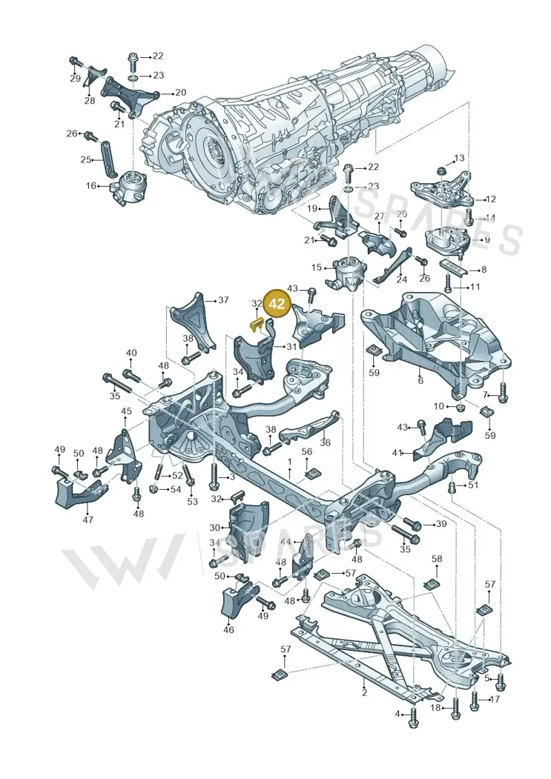 4H0399300A — Audi A8 (2013-2018) diagram 696399750, position 42