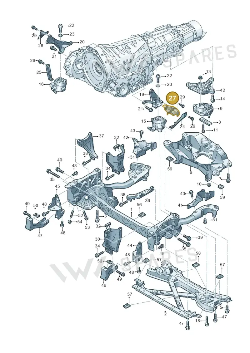 4H0399307A — Audi A8 (2013-2018) diagram 696399750, position 27