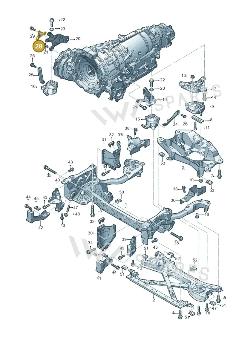 4H0399308A — Audi A8 (2013-2018) diagram 696399620, position 28