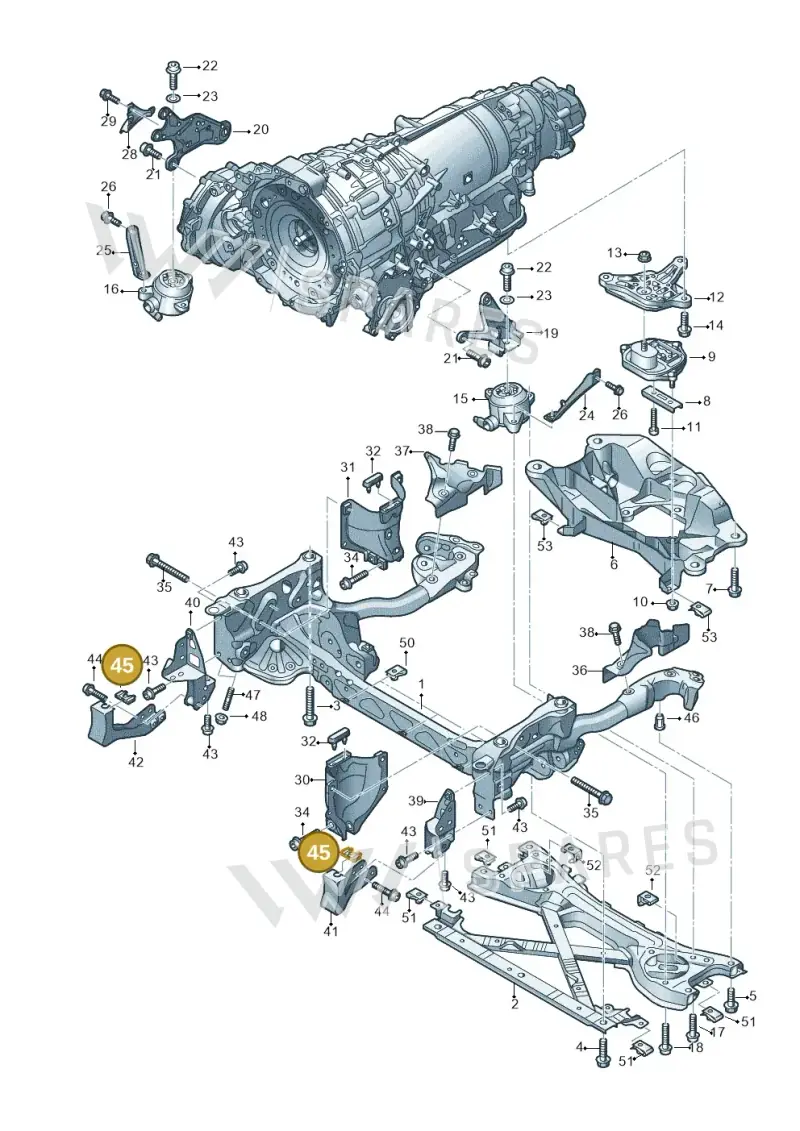 4H0399445A — Audi A8 (2013-2018) diagram 696399620, position 45