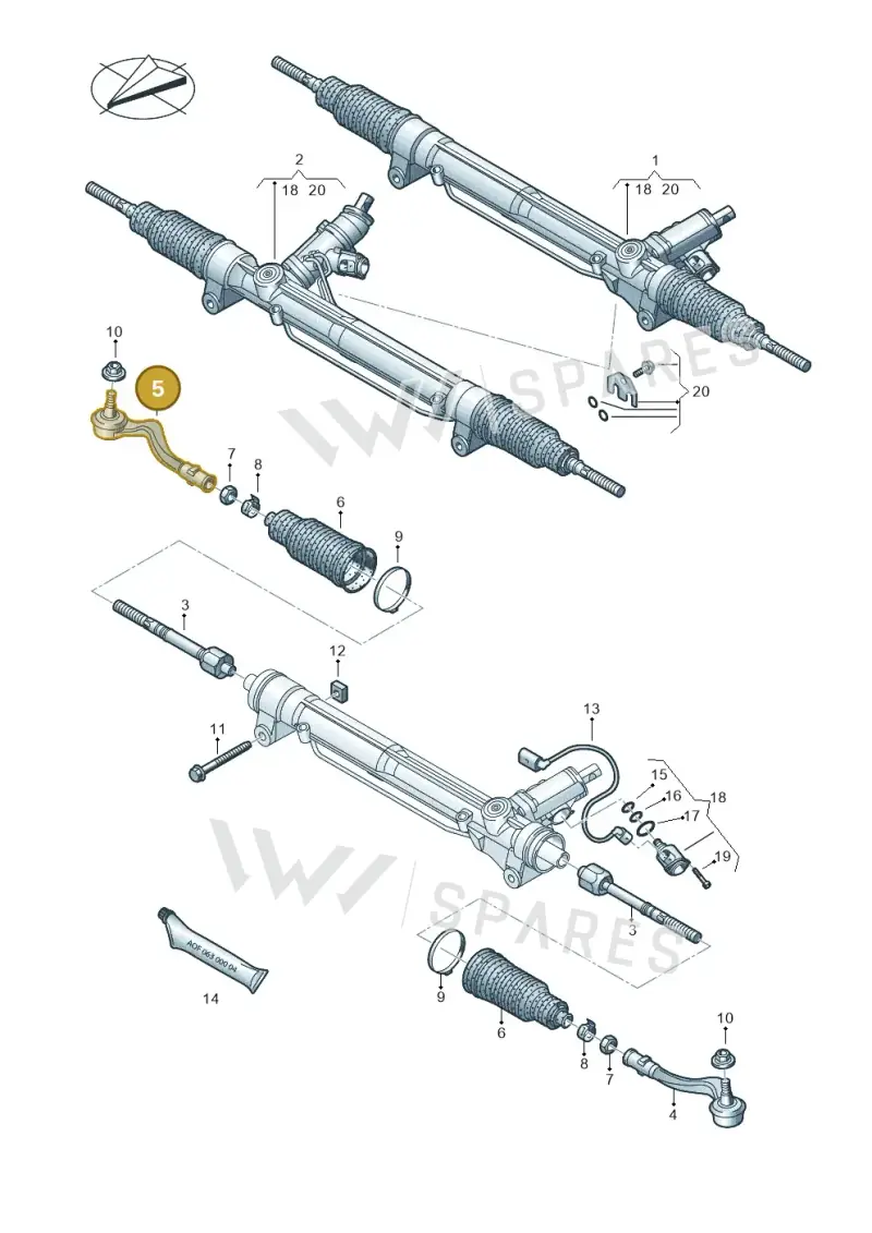 4H0422818A — Audi A8L qu. 3.0 TDI (2009-2014) diagram 696422000, position 5