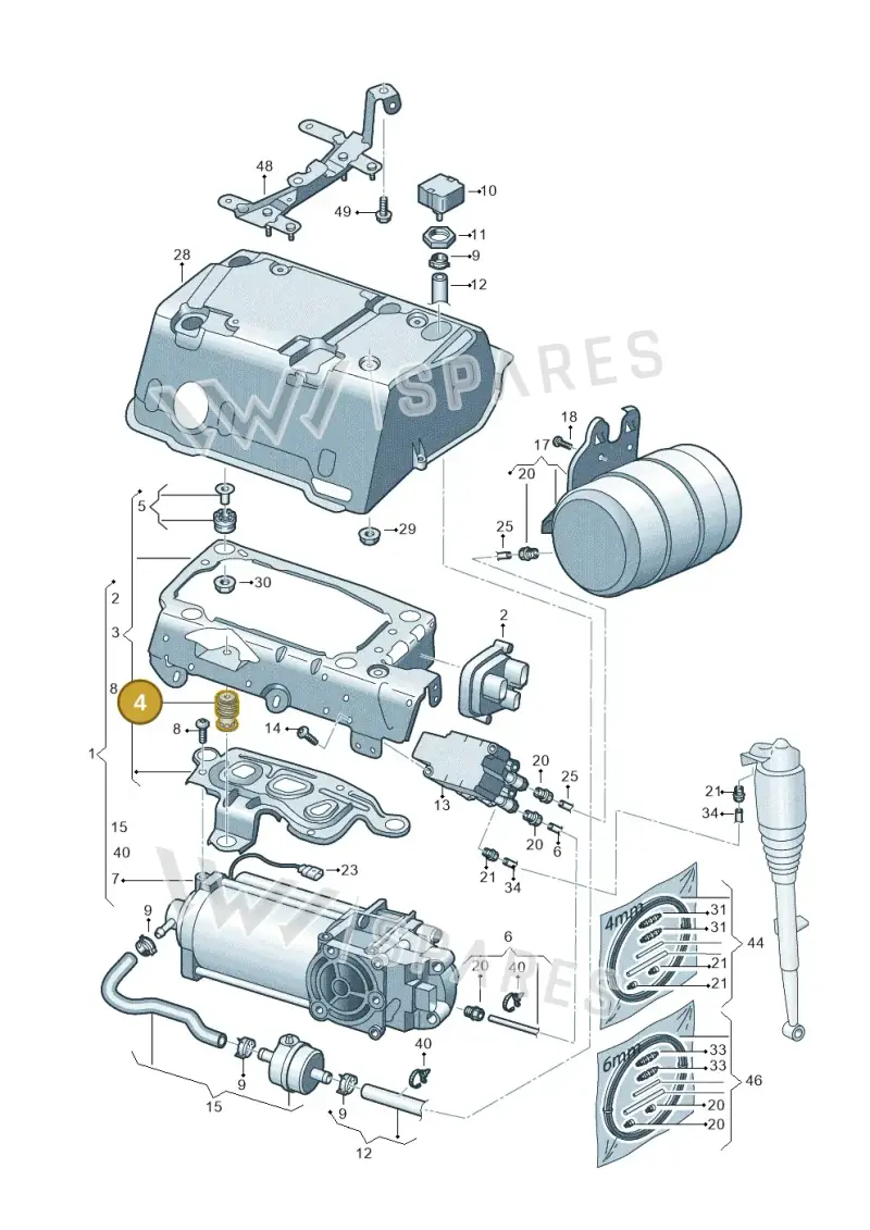 4H0698505 — Audi A8 (2017-2025) diagram 838616300, position 4