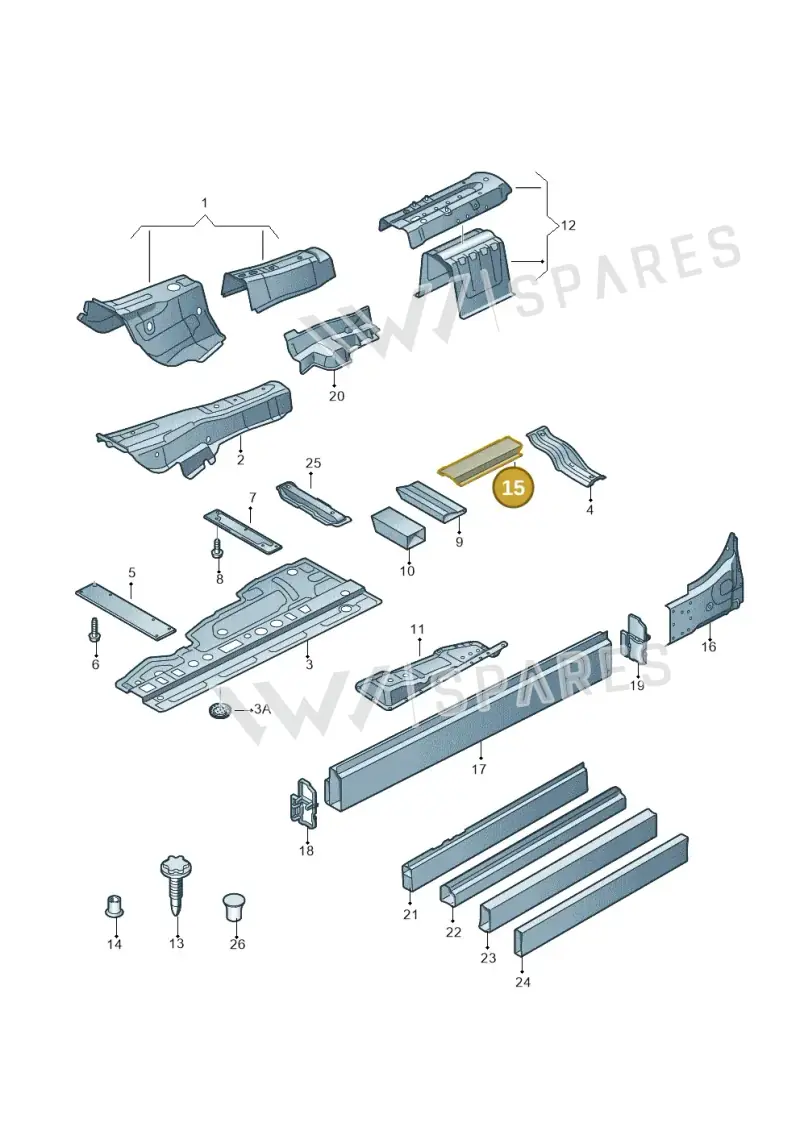 4H0802073TA — Audi A8 (2013-2018) diagram 696803150, position 15