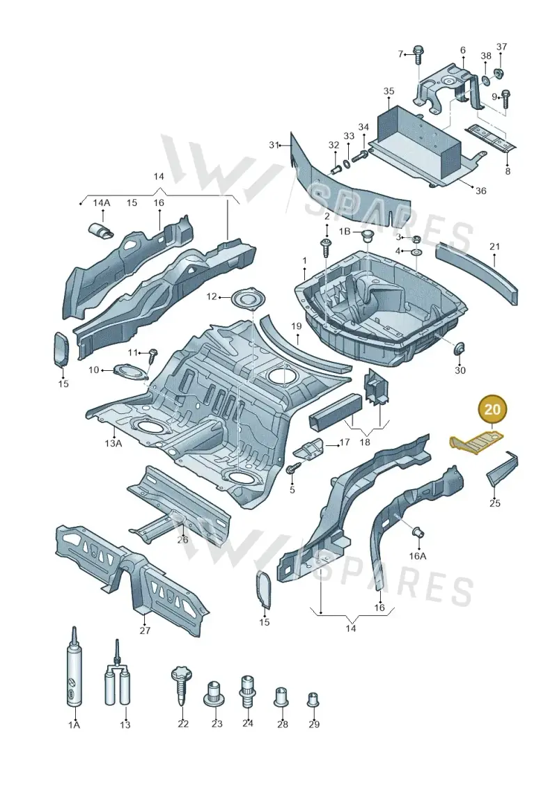 4H0802091TB — Audi A8 (2013-2018) diagram 696803250, position 20