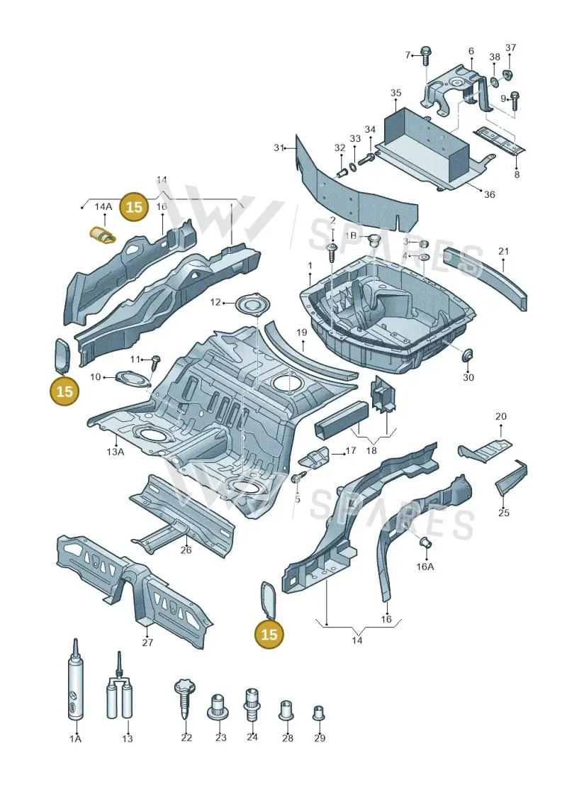 4H0802133D — Audi A8 (2013-2018) diagram 696803250, position 15