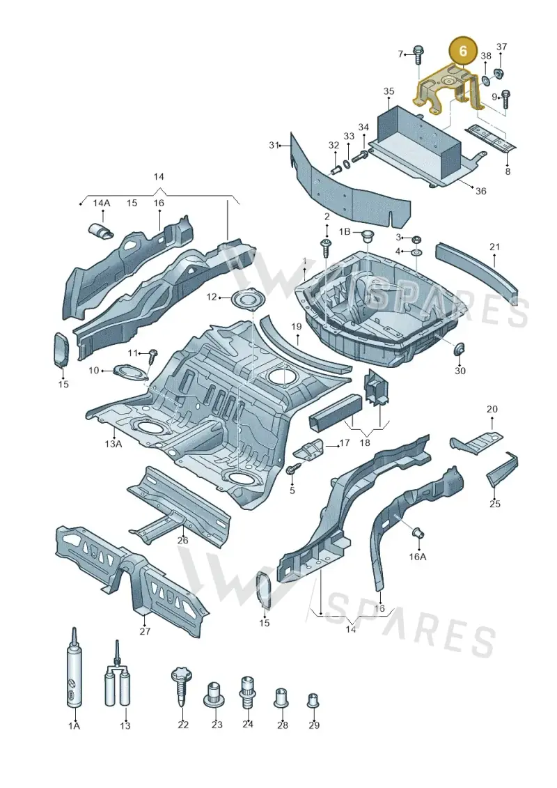 4H0802417B — Audi A8 (2013-2018) diagram 696803250, position 6