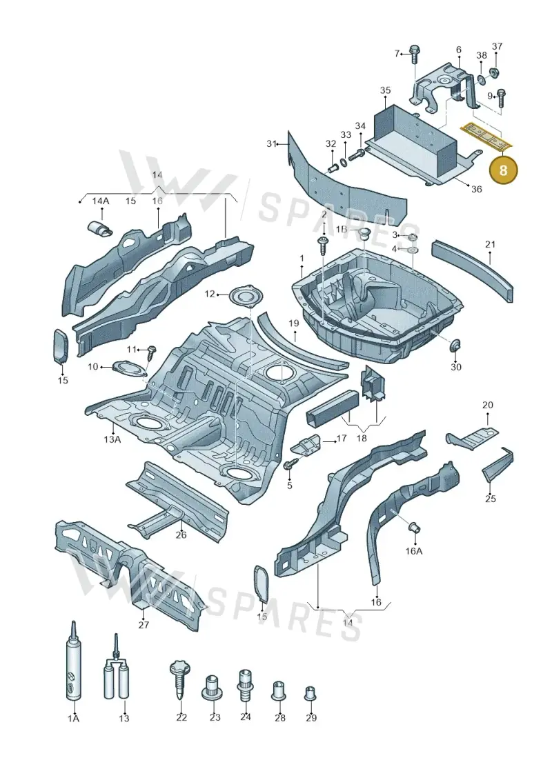 4H0802419B — Audi A8 (2013-2018) diagram 696803250, position 8
