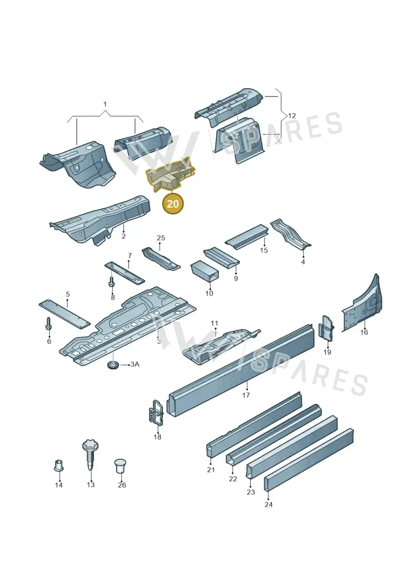4H0802601TA — Audi A8 (2013-2018) diagram 696803150, position 20