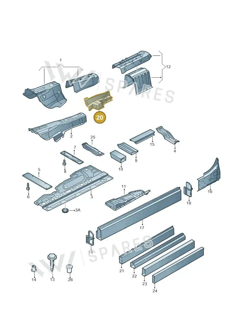 4H0802602TA — Audi A8 (2013-2018) diagram 696803150, position 20