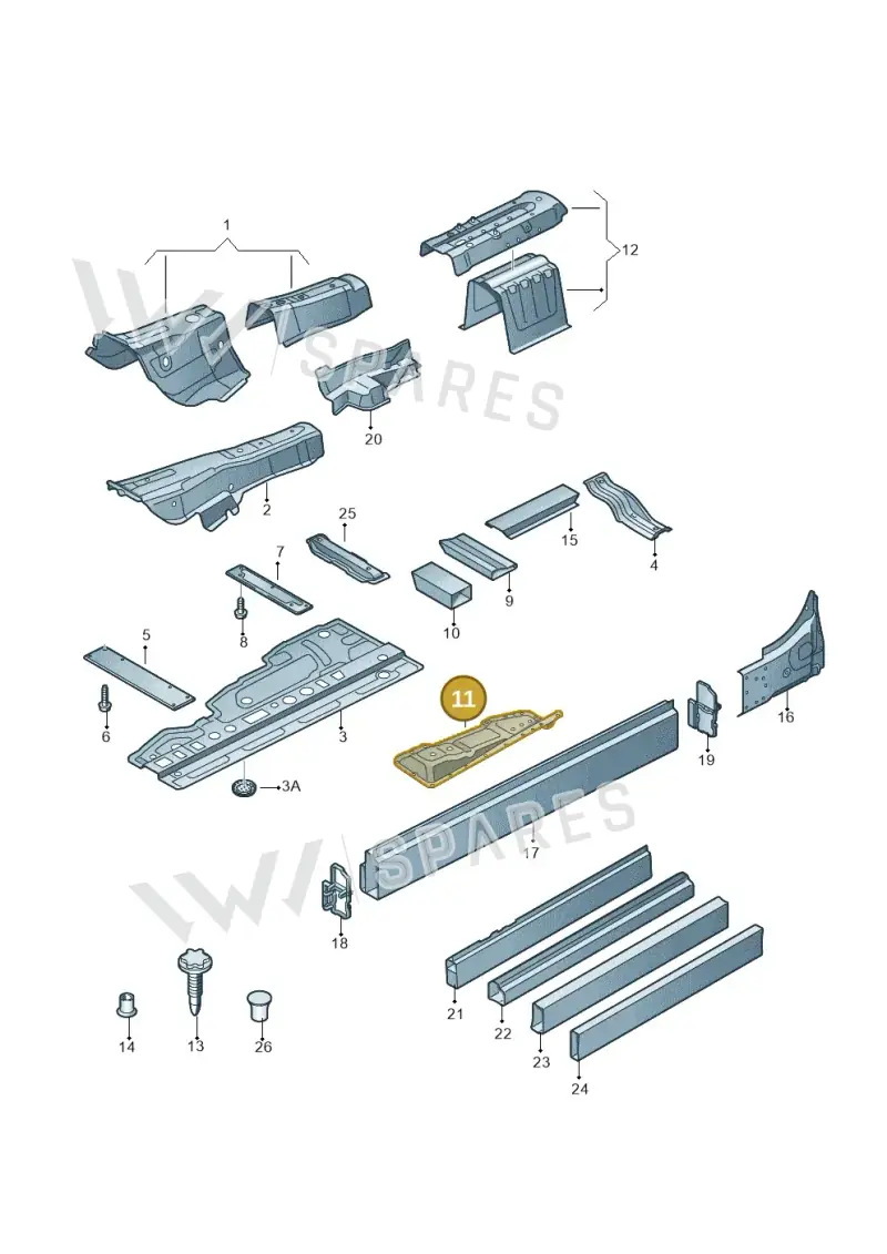 4H0802761D — Audi A8 (2013-2018) diagram 696803150, position 11
