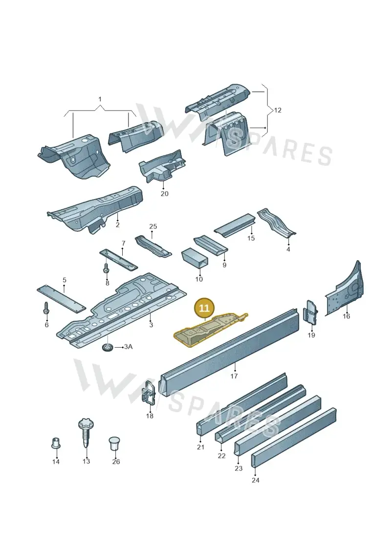 4H0802762D — Audi A8 (2013-2018) diagram 696803150, position 11