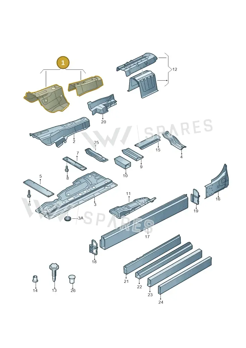 4H0803067TA — Audi A8 (2013-2018) diagram 696803150, position 1