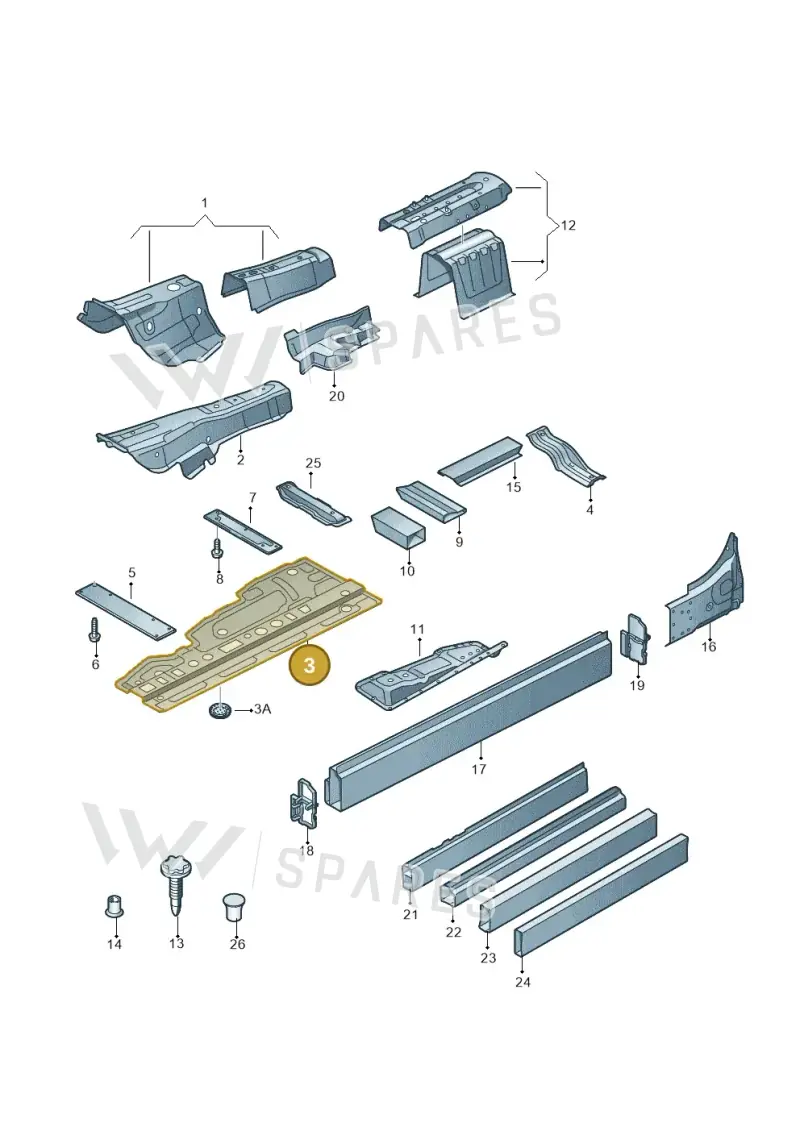 4H0803074TA — Audi A8 (2013-2018) diagram 696803150, position 3