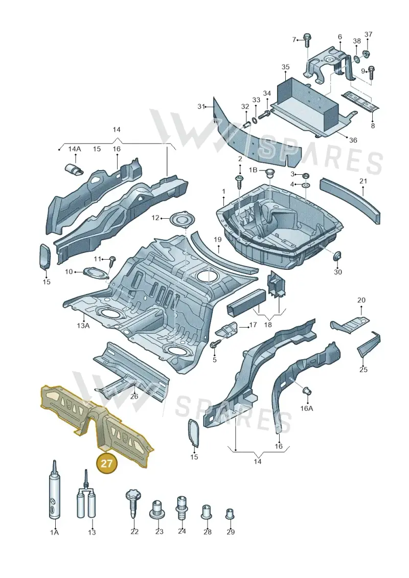 4H0803221TA — Audi A8 (2013-2018) diagram 696803250, position 27
