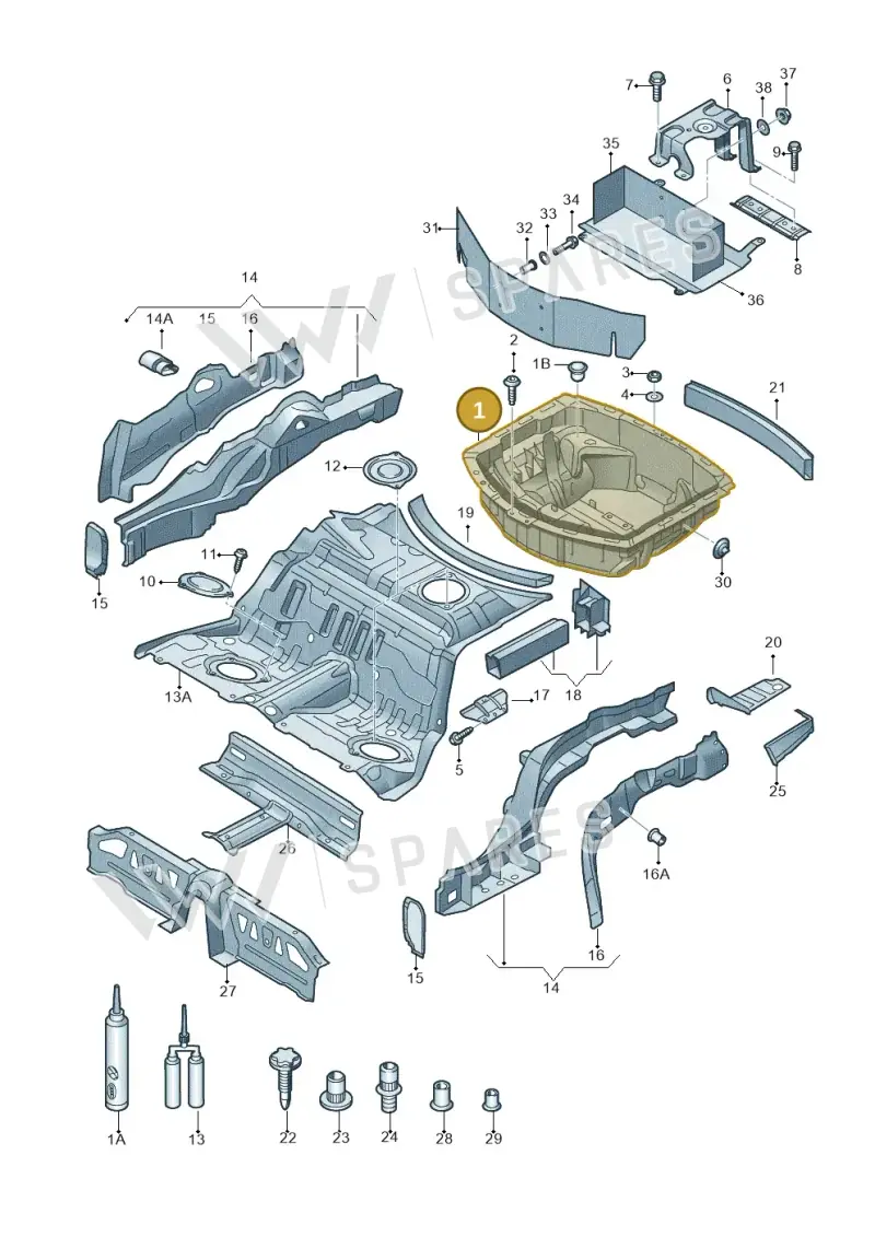 4H0803261M — Audi A8 (2013-2018) diagram 696803250, position 1