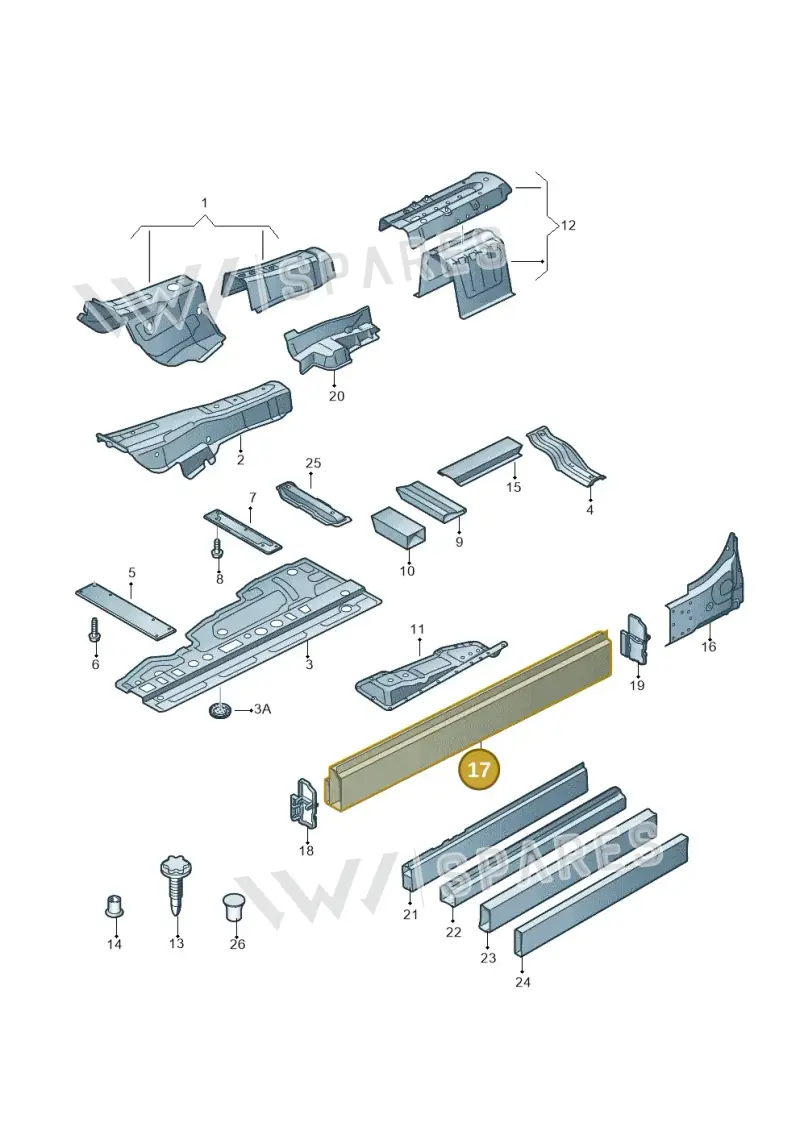 4H0803751TA — Audi A8 (2013-2018) diagram 696803150, position 17