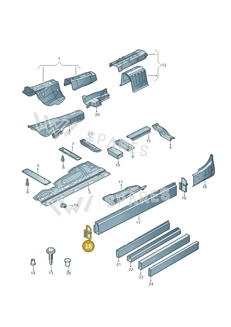 4H0803775B — Audi A8 (2013-2018) diagram 696803150, position 18
