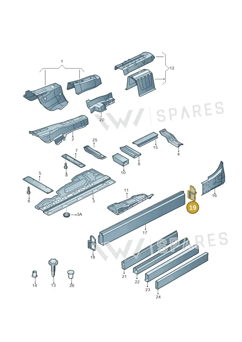 4H0803787B — Audi A8 (2013-2018) diagram 696803150, position 19