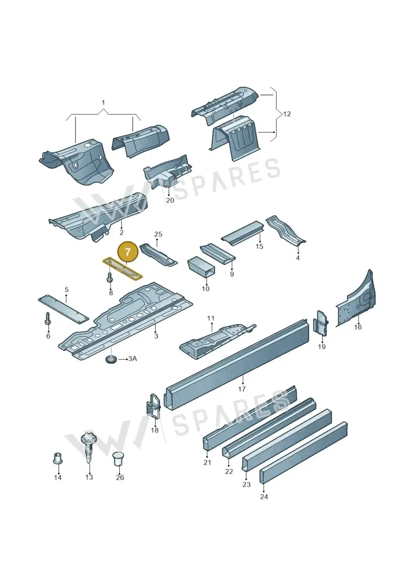4H0803805B — Audi A8 (2013-2018) diagram 696803150, position 7