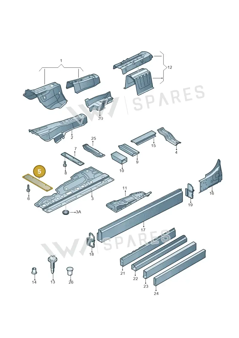 4H0803809D — Audi A8 (2013-2018) diagram 696803150, position 5