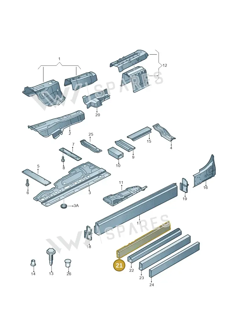 4H0804325 — Audi A8 (2013-2018) diagram 696803150, position 21