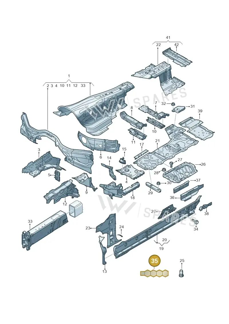 4H0804535 — Audi A8L (2017-2022) diagram 838803150, position 35