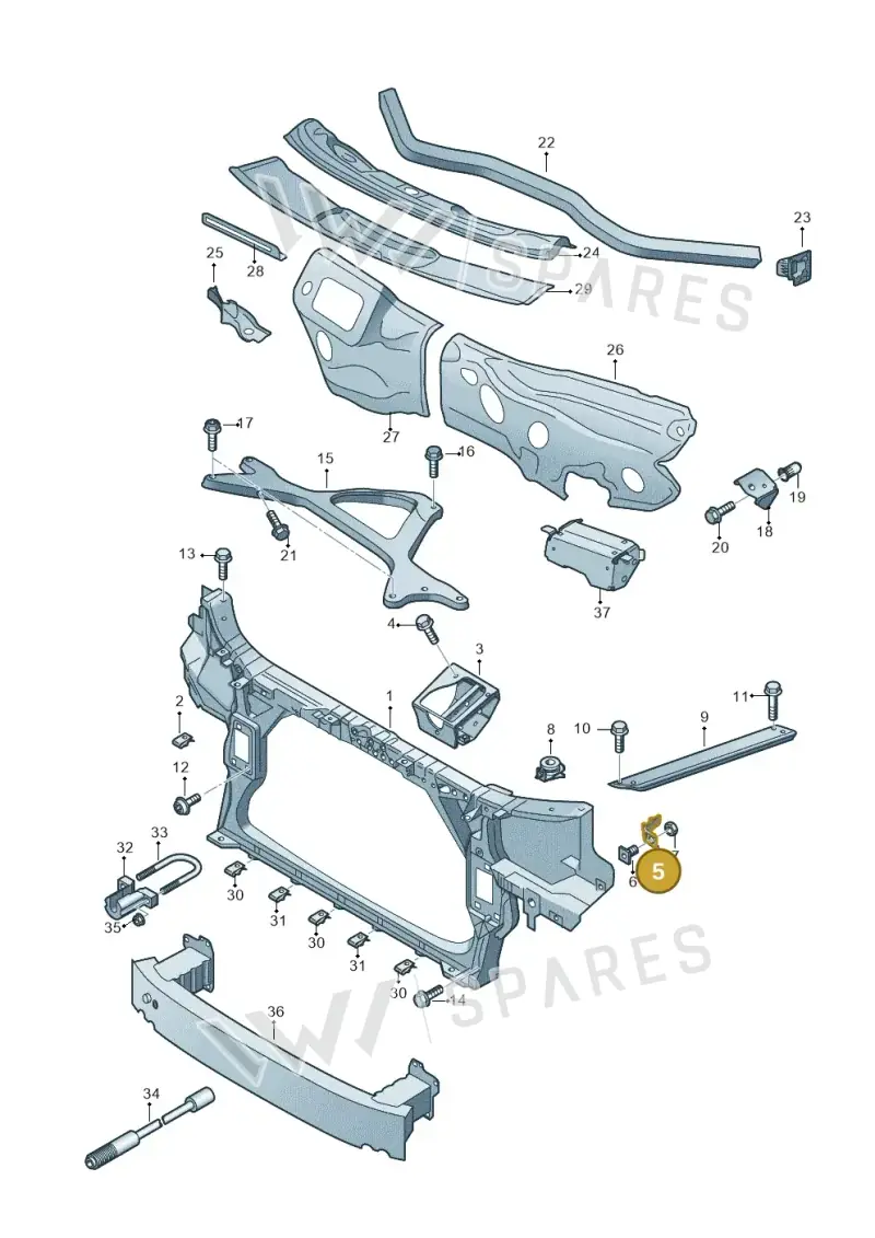 4H0805638 — Audi A8 (2013-2018) diagram 696805000, position 5