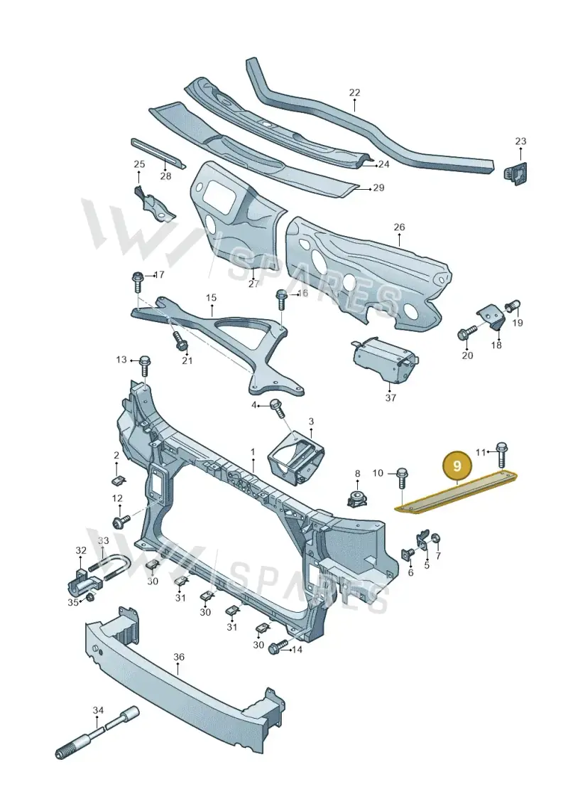 4H0805862C — Audi A8 (2013-2018) diagram 696805000, position 9