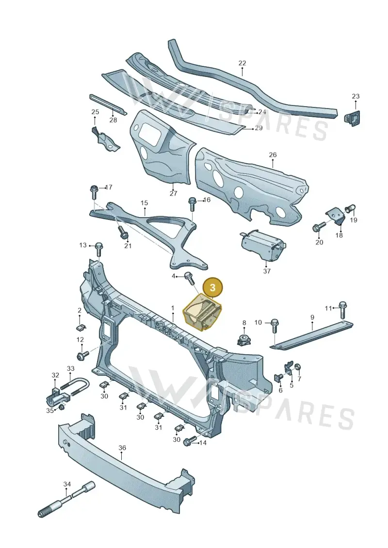 4H0805951F — Audi A8 (2013-2018) diagram 696805000, position 3