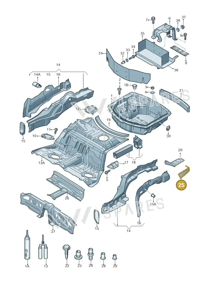 4H0813094 — Audi A8 (2013-2018) diagram 696803250, position 25