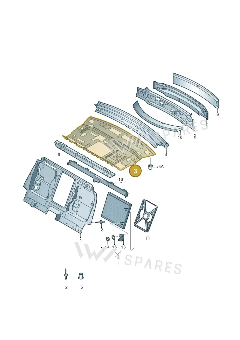 4H0813503TA — Audi A8 (2013-2018) diagram 696813000, position 3