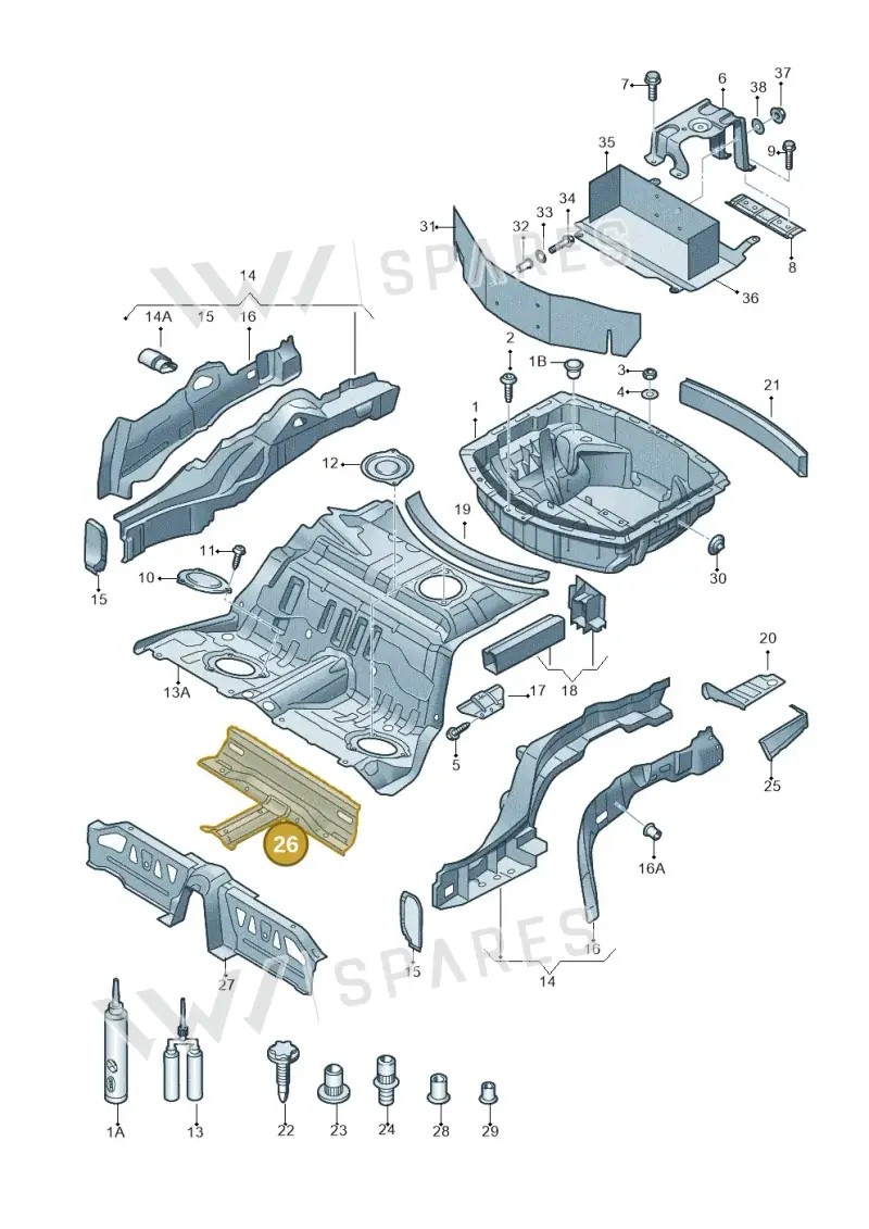 4H0813623TA — Audi A8 (2013-2018) diagram 696803250, position 26
