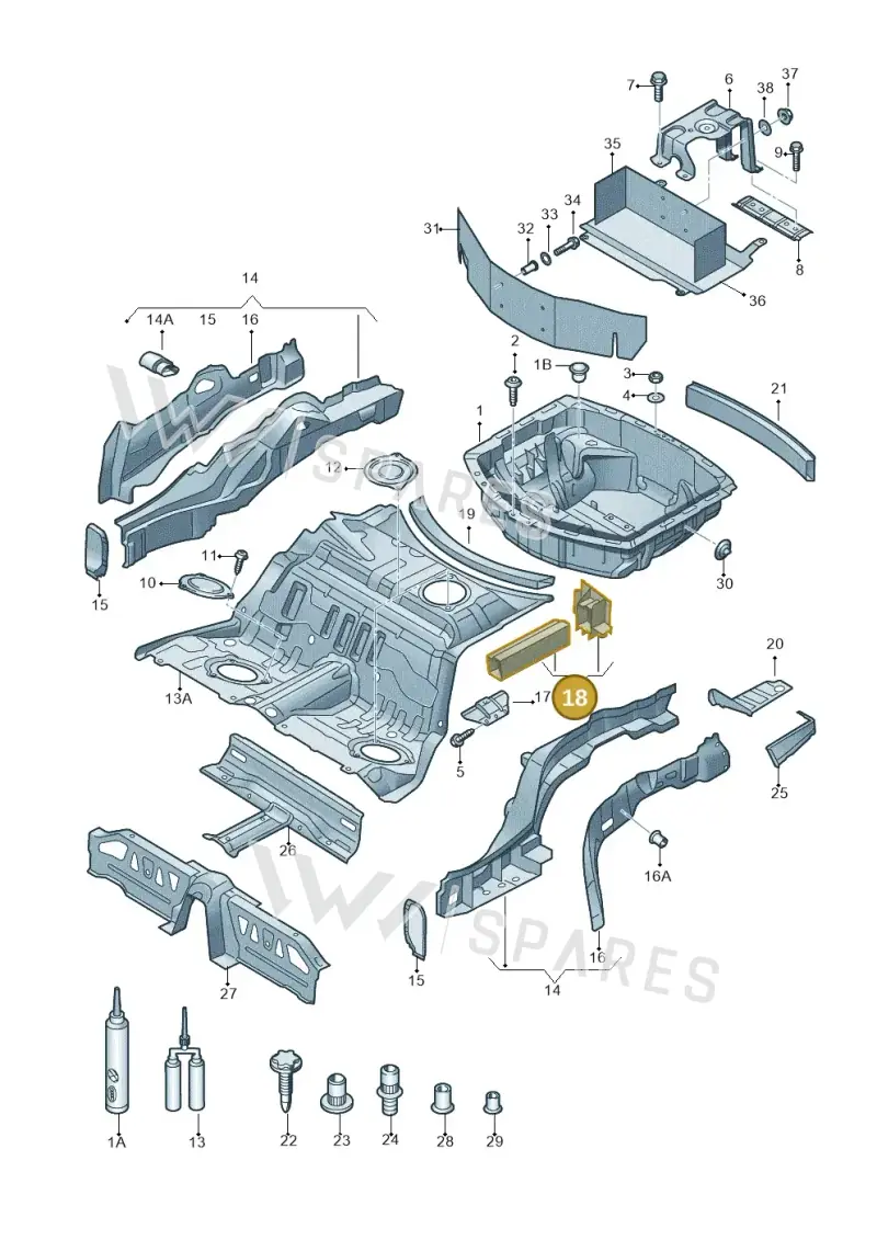 4H0813703 — Audi A8 (2013-2018) diagram 696803250, position 18