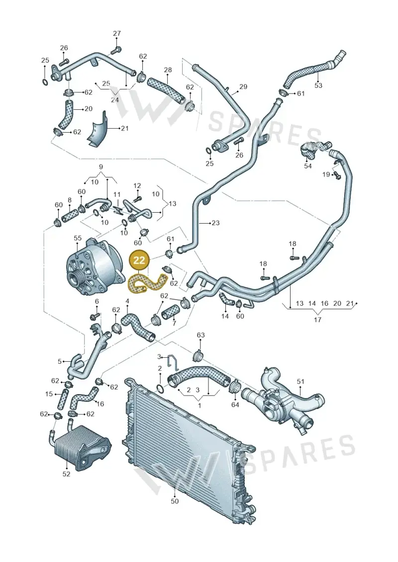 4H0819378F — Audi A8 (2013-2018) diagram 696121350, position 22