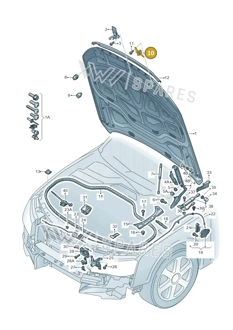 4H0823186E — Audi A8L qu. 3.0 TDI (2013-2018) diagram 696823000, position 10