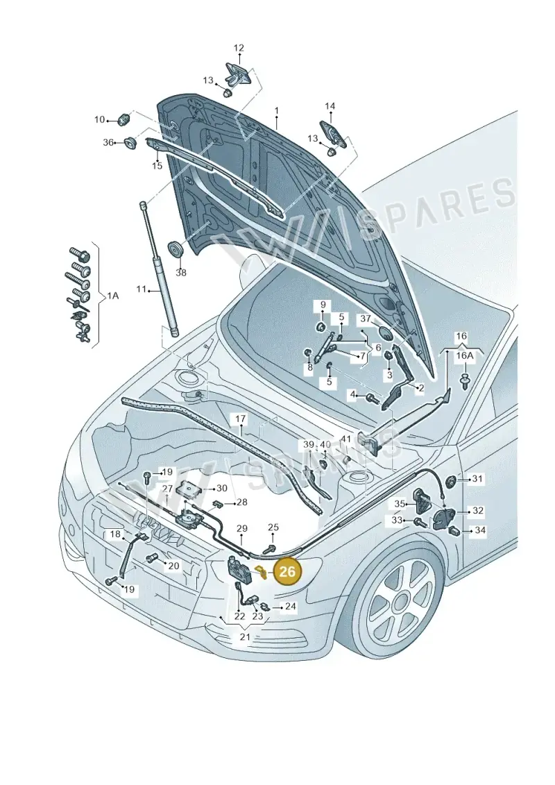 4H0823188 — Audi A3 Cab. 1.4 (2013-2016) diagram 745823100, position 26