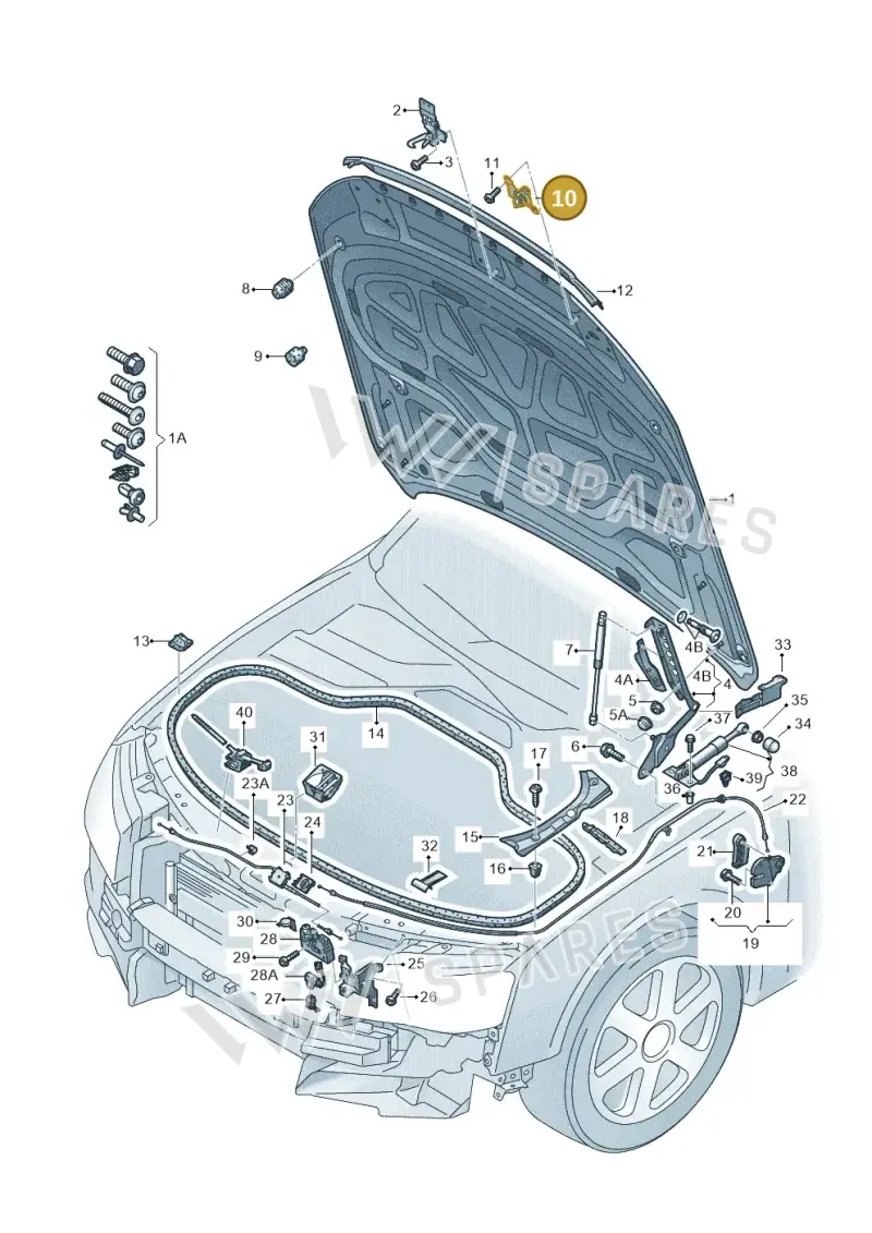 4H0823217D — Audi A8 (2013-2018) diagram 696823000, position 10