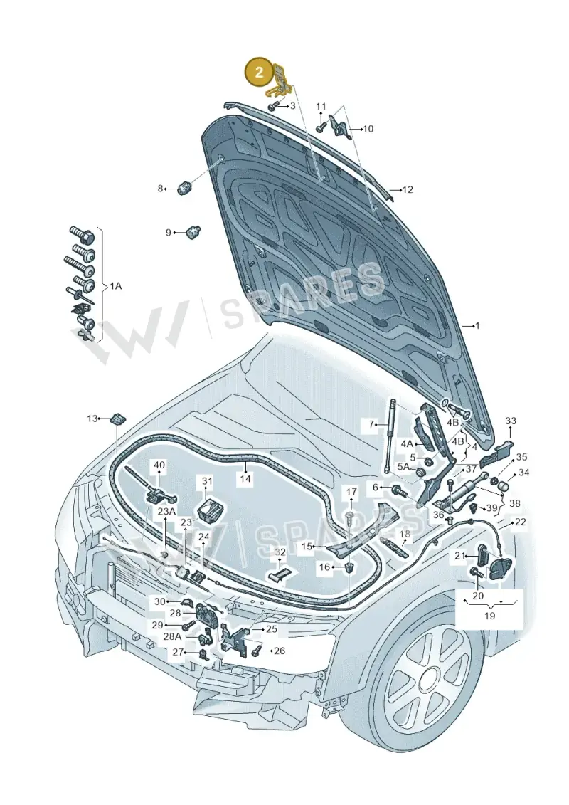 4H0823485D — Audi A8L qu. 3.0 TDI (2013-2018) diagram 696823000, position 2