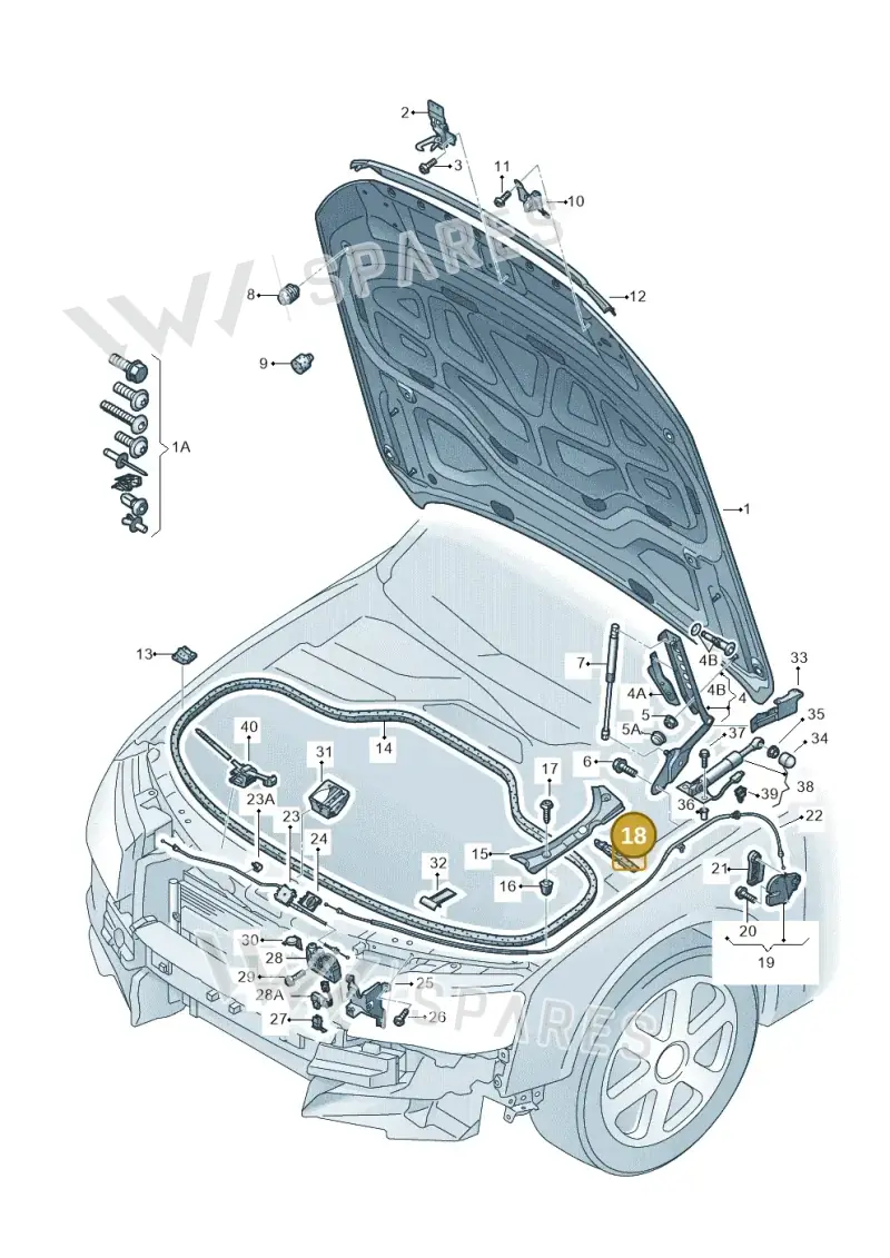 4H0823734B — Audi A8 (2013-2018) diagram 696823000, position 18