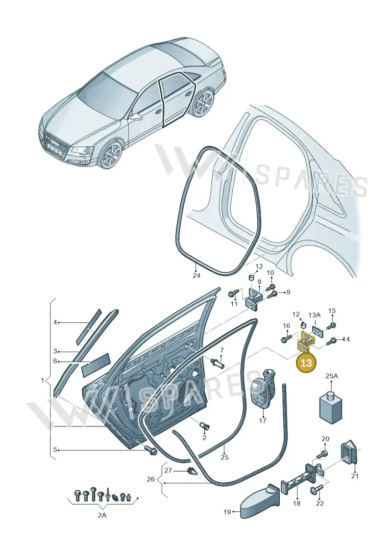 4H0831402 — Audi A8L qu. 3.0 TDI (2013-2018) diagram 696833100, position 13