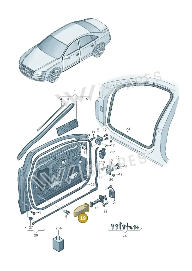 4H0837267 — Audi A8 (2013-2018) diagram 696831100, position 19