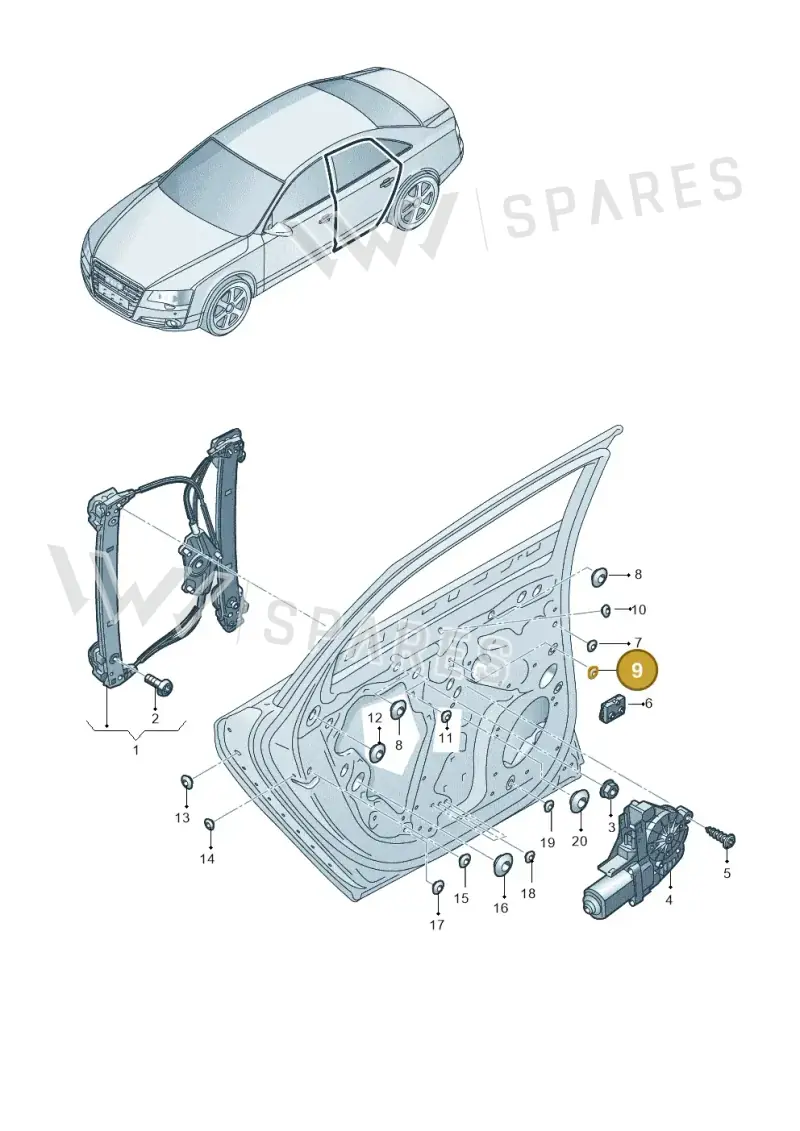 4H0837491 — Audi A8L qu. 3.0 TDI (2013-2018) diagram 696839600, position 9