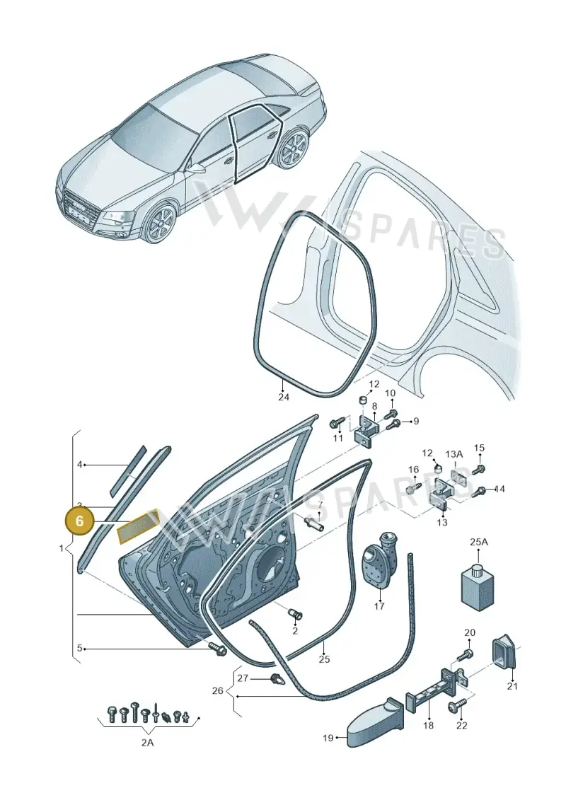 4H0837833 — Audi A8L qu. 3.0 TDI (2013-2018) diagram 696833100, position 6