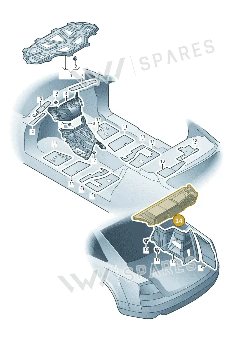 4H0863857F — Audi A8 (2013-2018) diagram 696863200, position 14